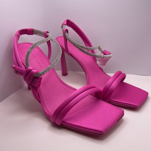 Jonathan Simkhai Cassie Crystal Strappy Sandals, Pink Size 38 New in Box $595 - Picture 6 of 14